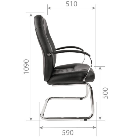 Кресло для посетителя CHAIRMAN 950V Экокожа Черный