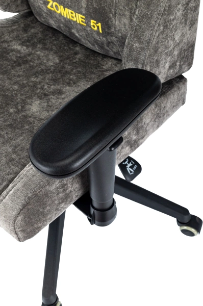 Кресло игровое Zombie 51 велюр серый Light-19