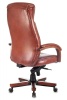 Кресло Бюрократ 9922 Дерево Кожа коричневая