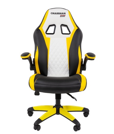 Кресло игровое Chairman Драйв 15 черный / желтый / белый