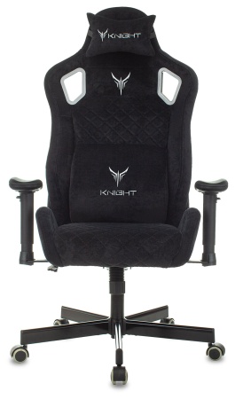 Кресло игровое Knight Outrider Ткань велюр, черный